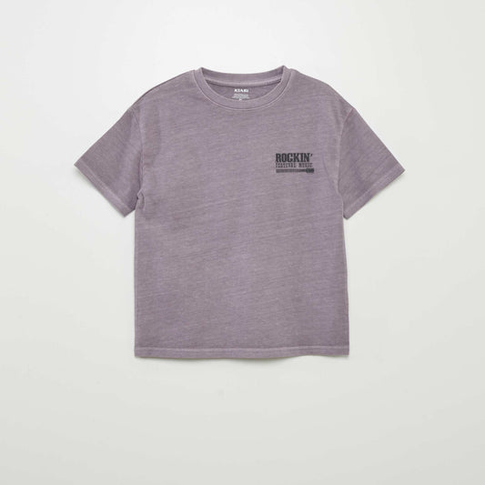 Short-sleeved T-shirt with a rock festival vibe PURPLE