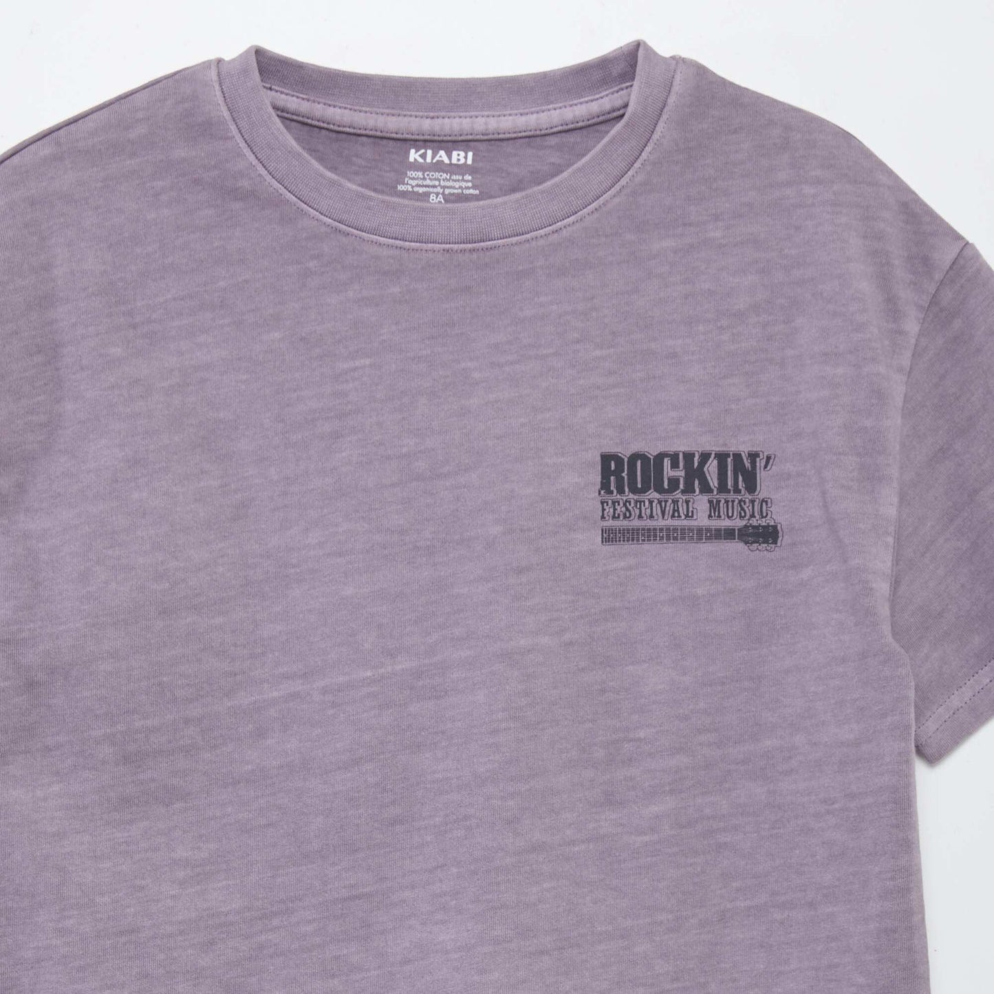 Short-sleeved T-shirt with a rock festival vibe PURPLE