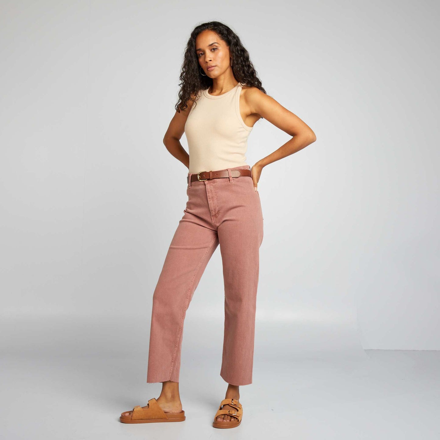 Straight wide-leg trousers L27 PINK