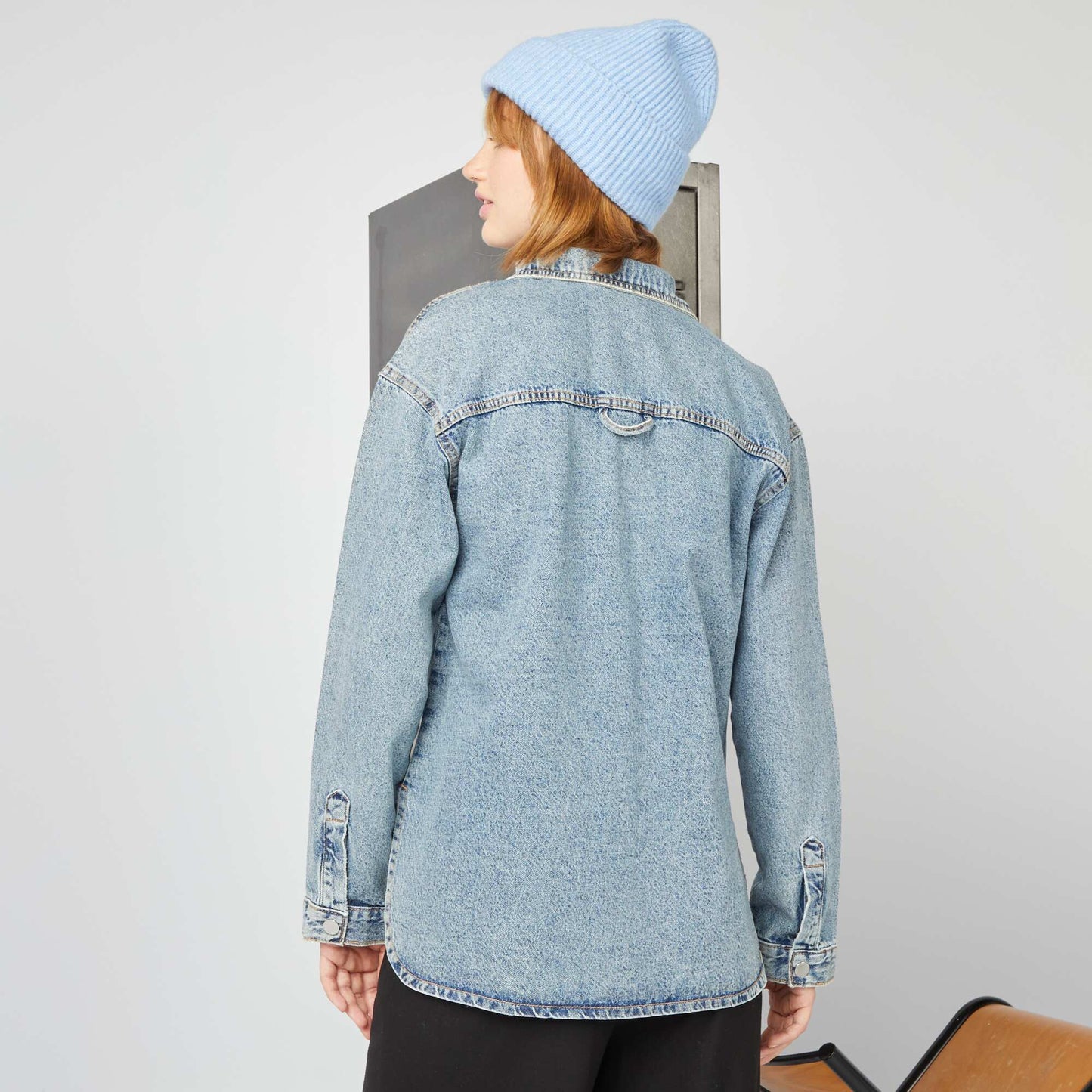 Oversized denim overshirt BLUE