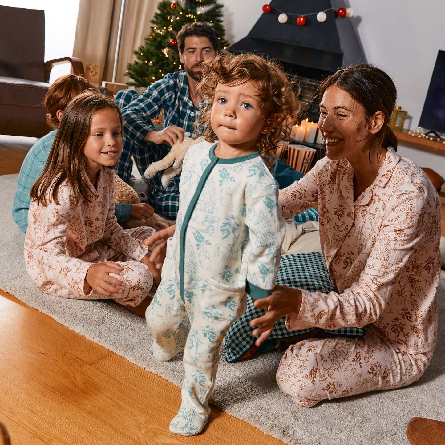 Warm printed sleepsuit WHITE