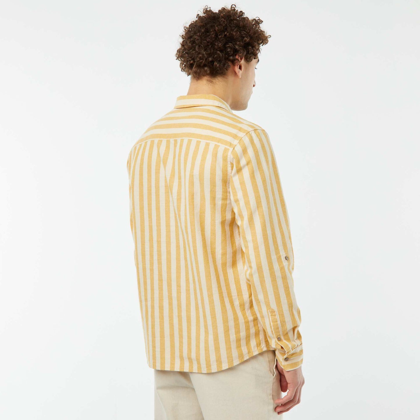 Linen-blend regular-fit shirt WHITE