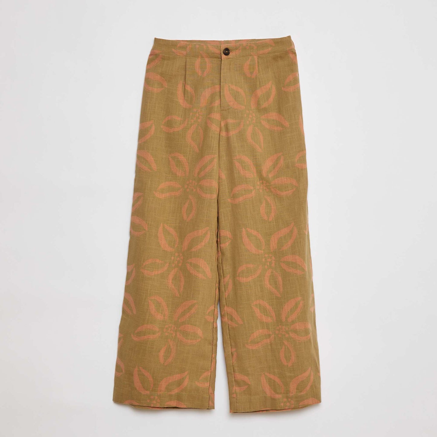 Wide-leg trousers with print KHAKI