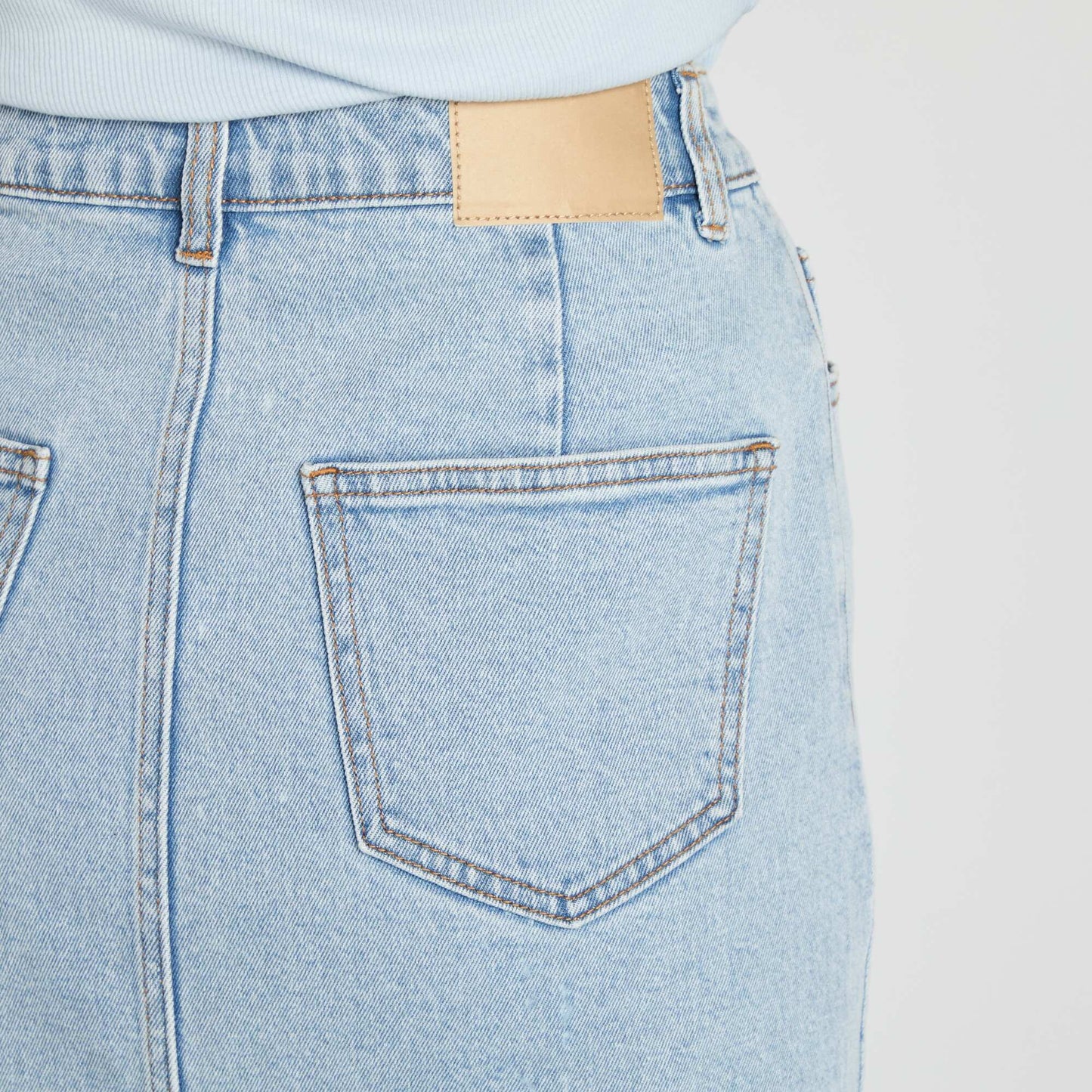 Long denim skirt BLUE