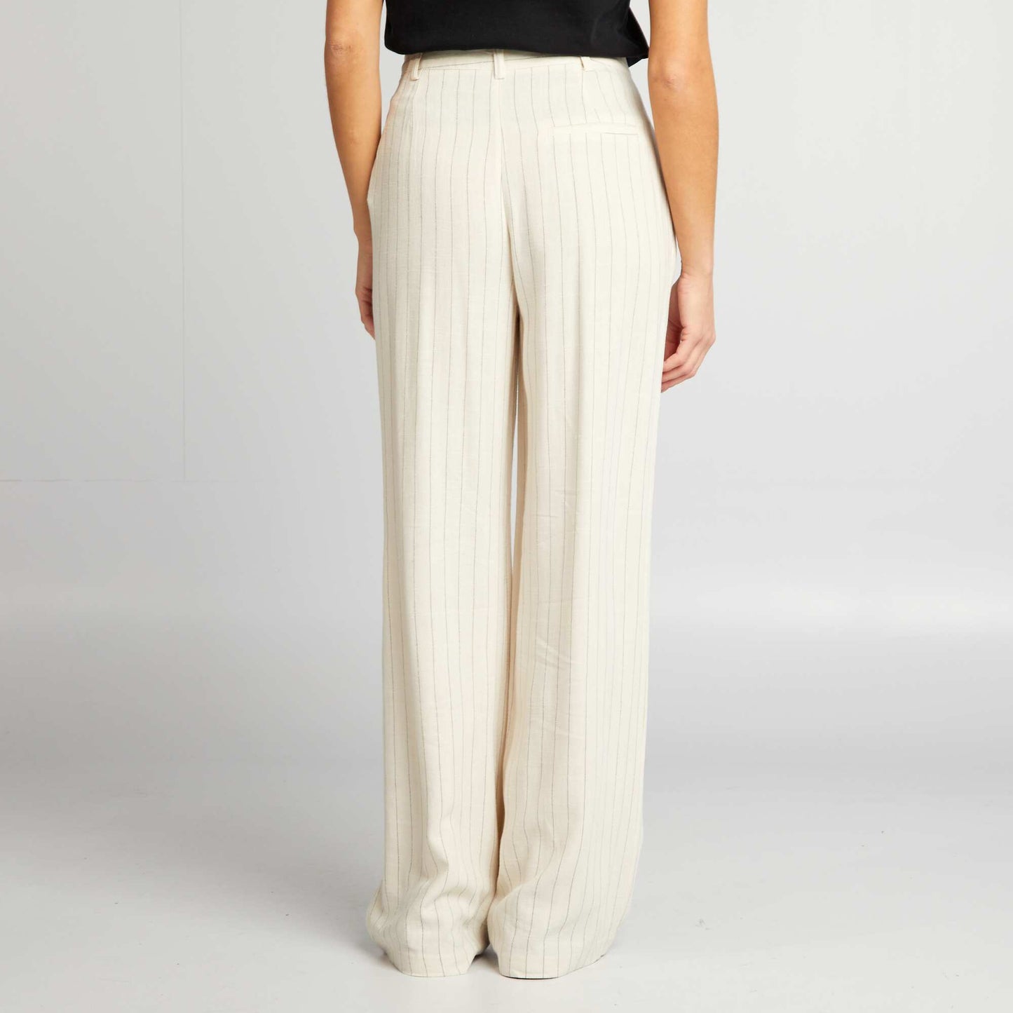 High-waisted tailored trousers BEIGE