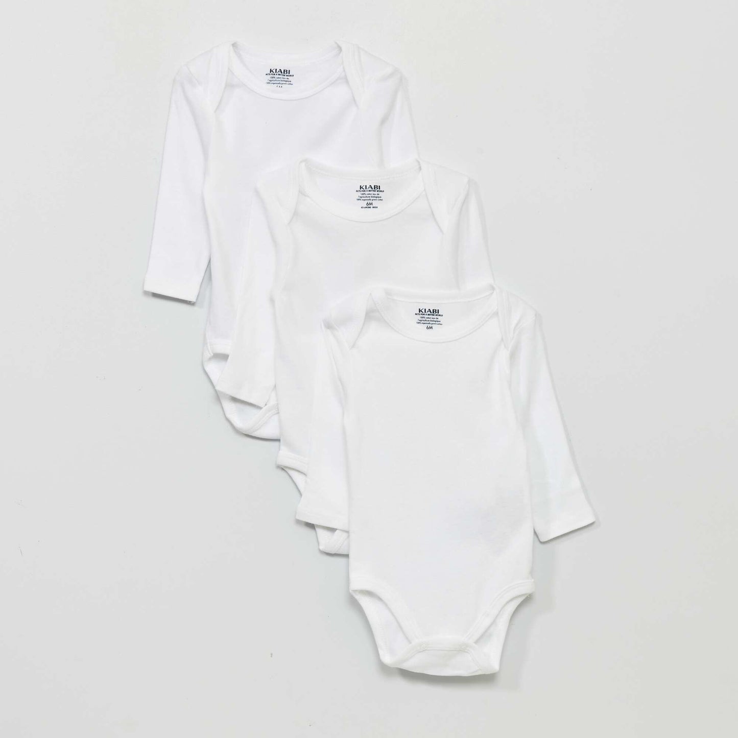 Pack of 3 jersey bodies White