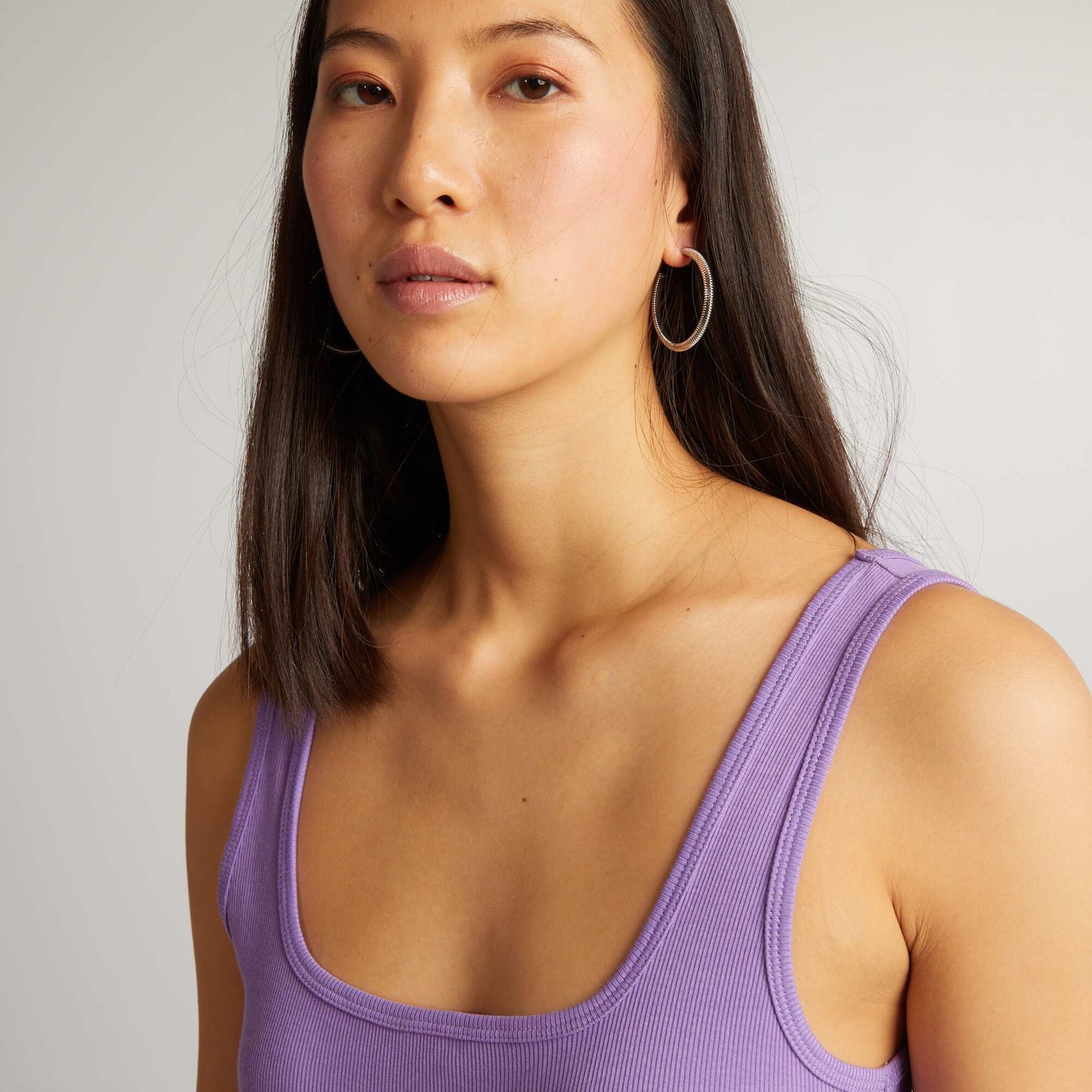 Ribbed square-neck bodysuit PURPLE