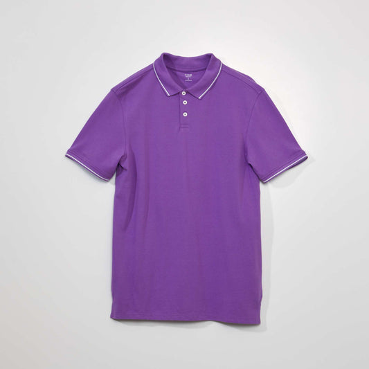 Cotton piqué polo shirt PURPLE