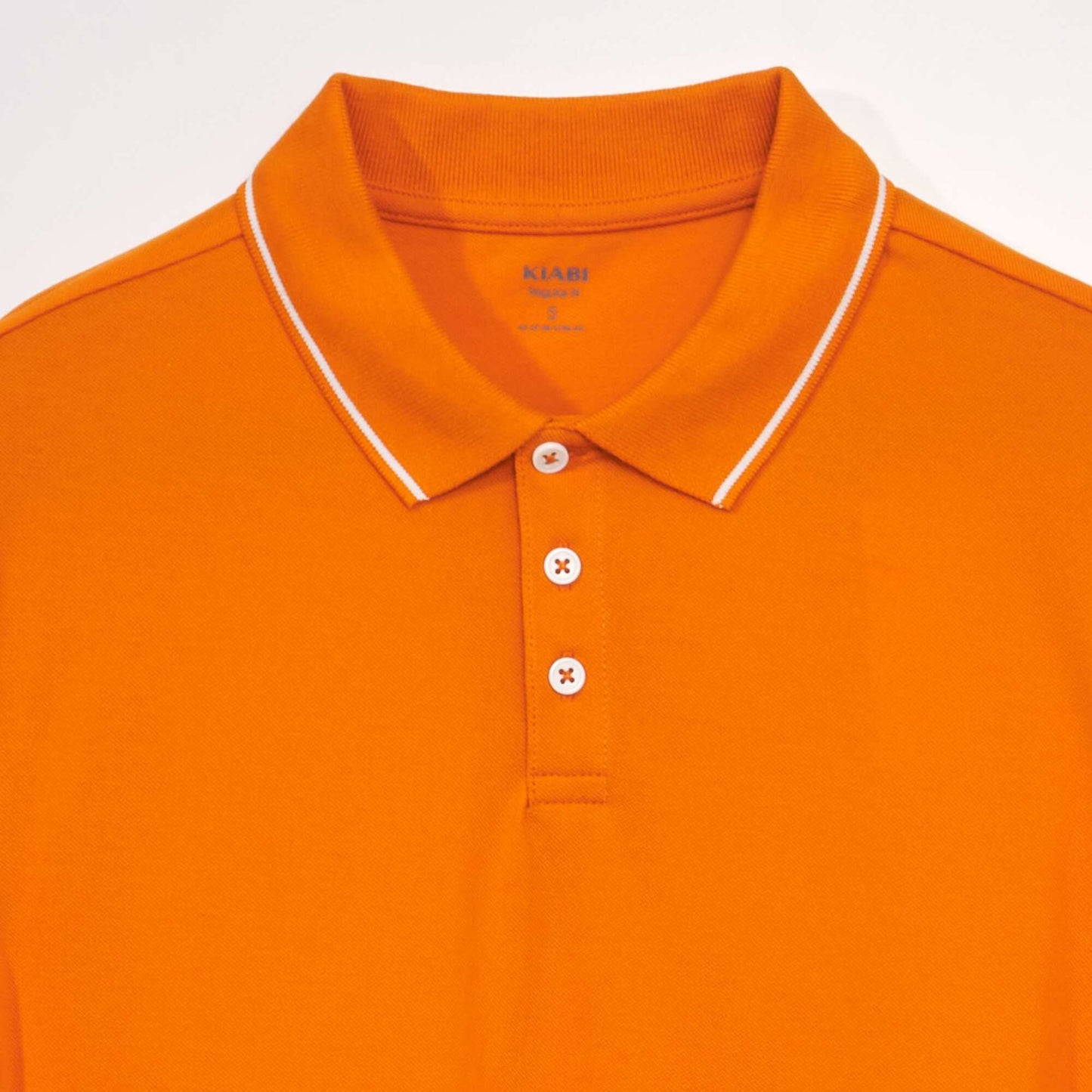 Cotton piqué polo shirt orange