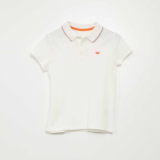 Short-sleeved polo shirt WHITE