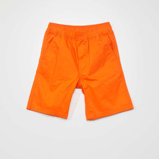 Regular-fit twill Bermuda shorts ORANGE