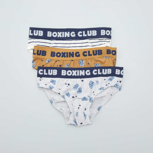 Pack of 3 pairs of printed boxers BROWN