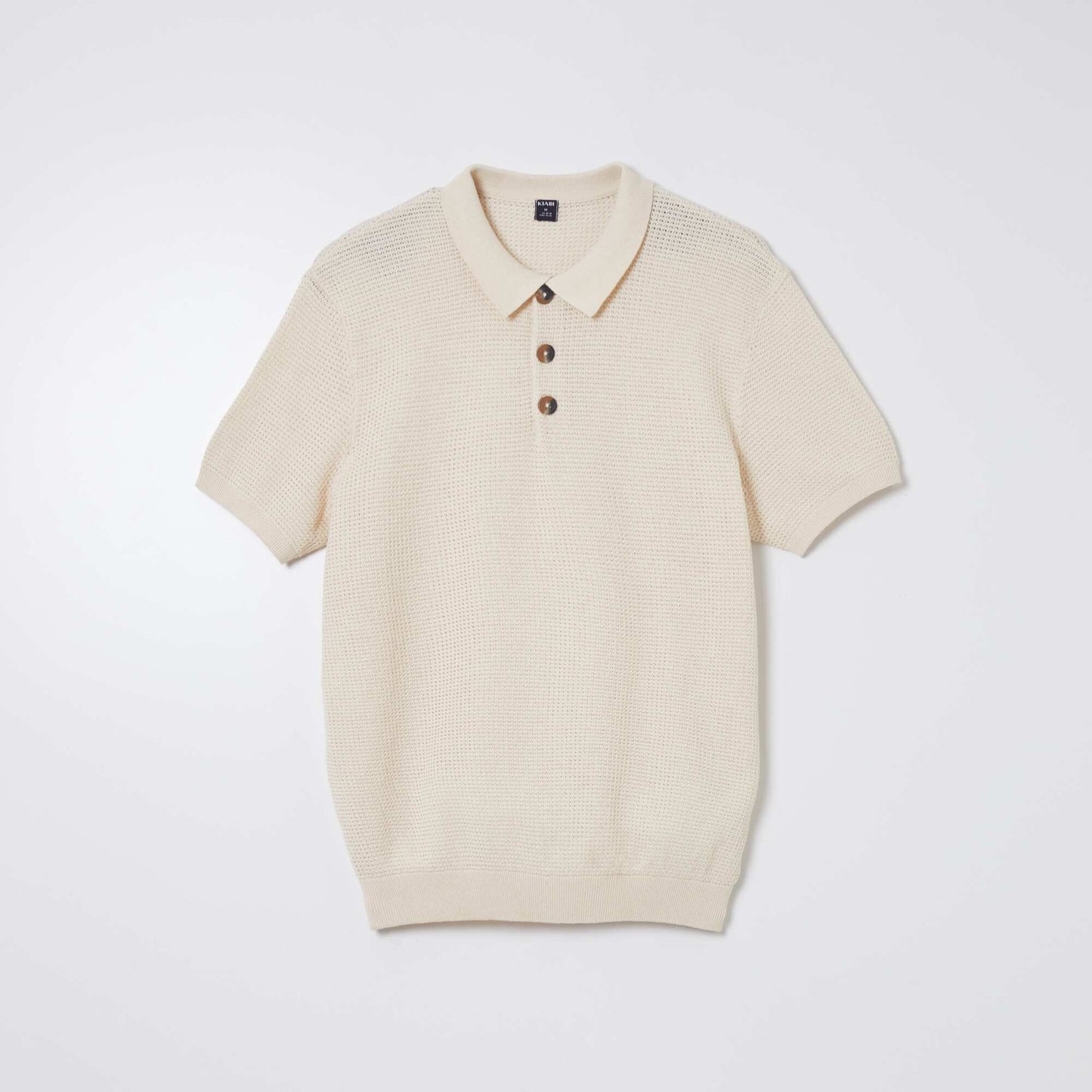 Knitted fabric polo shirt WHITE