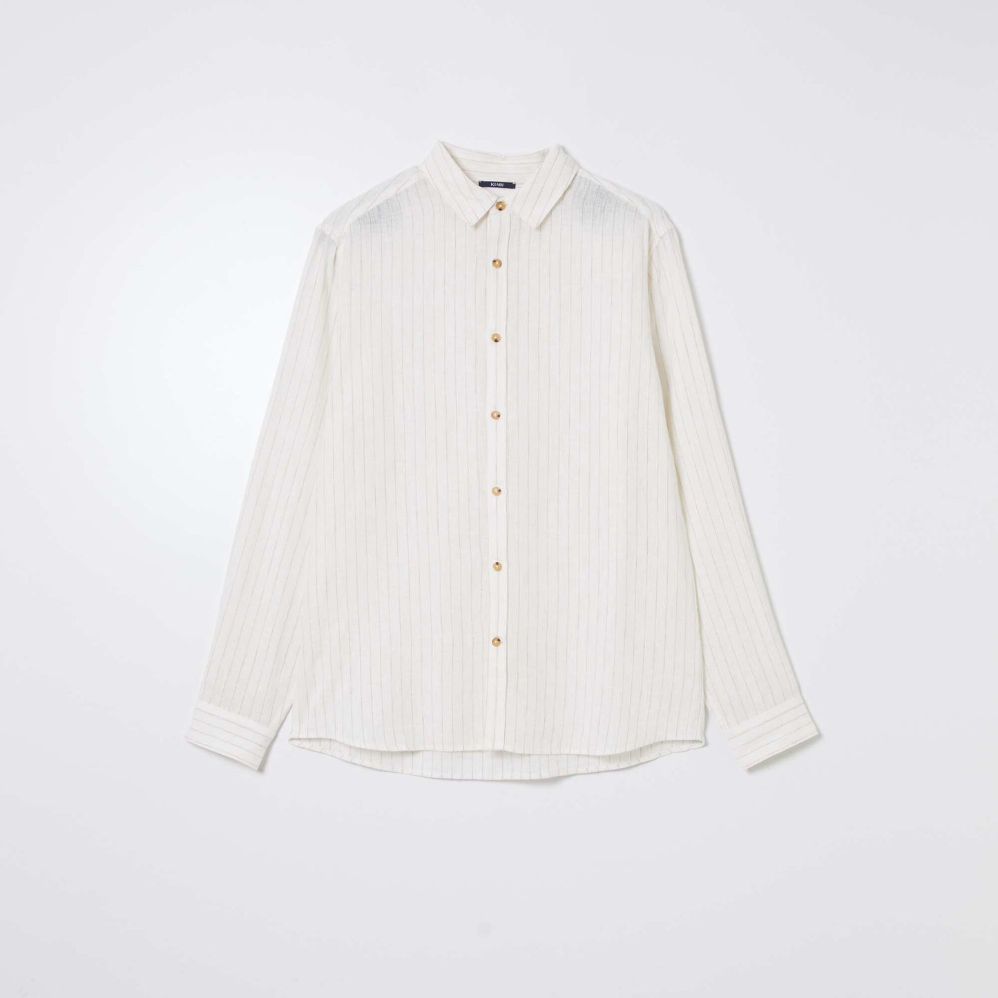 Striped shirt with linen WHITE