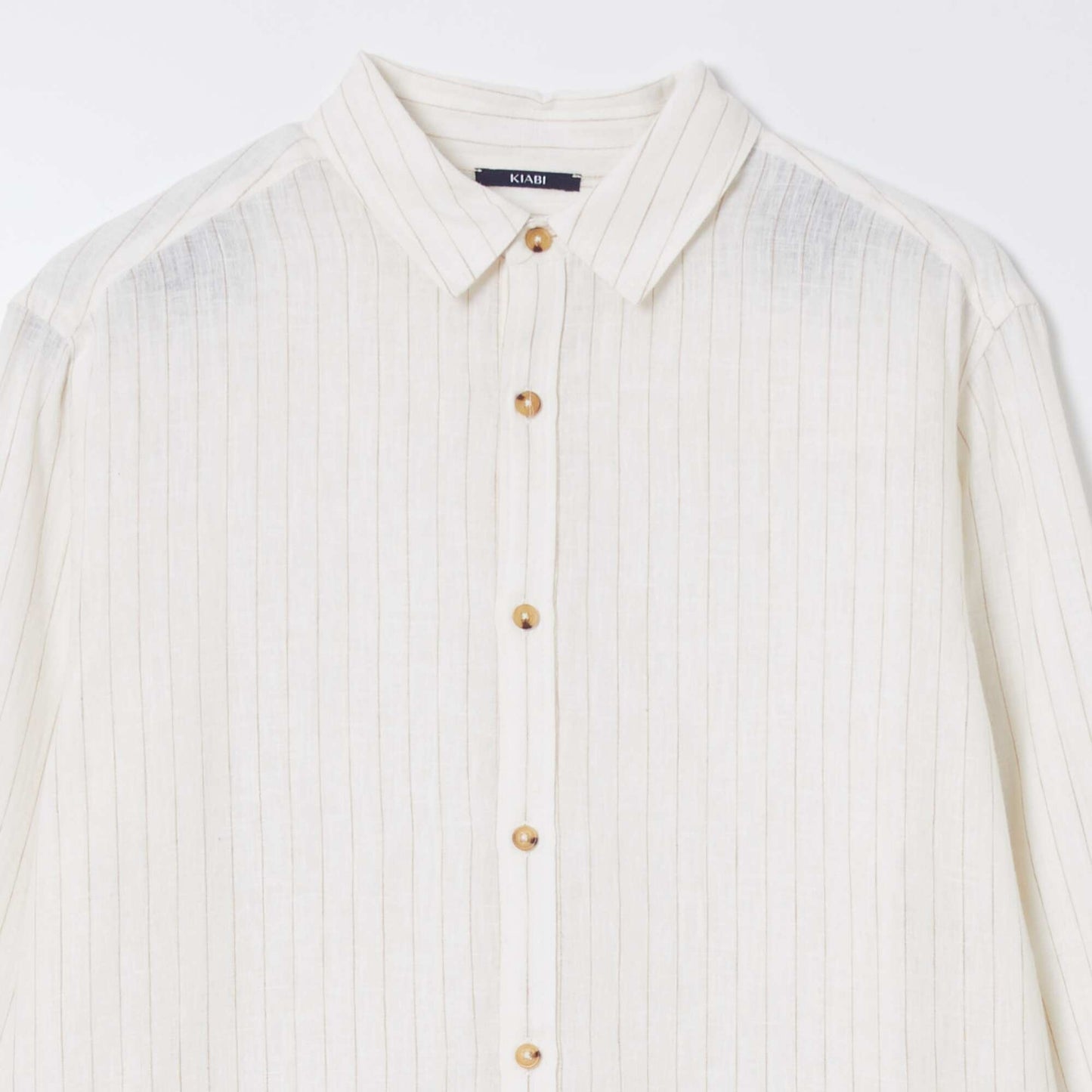 Striped shirt with linen WHITE