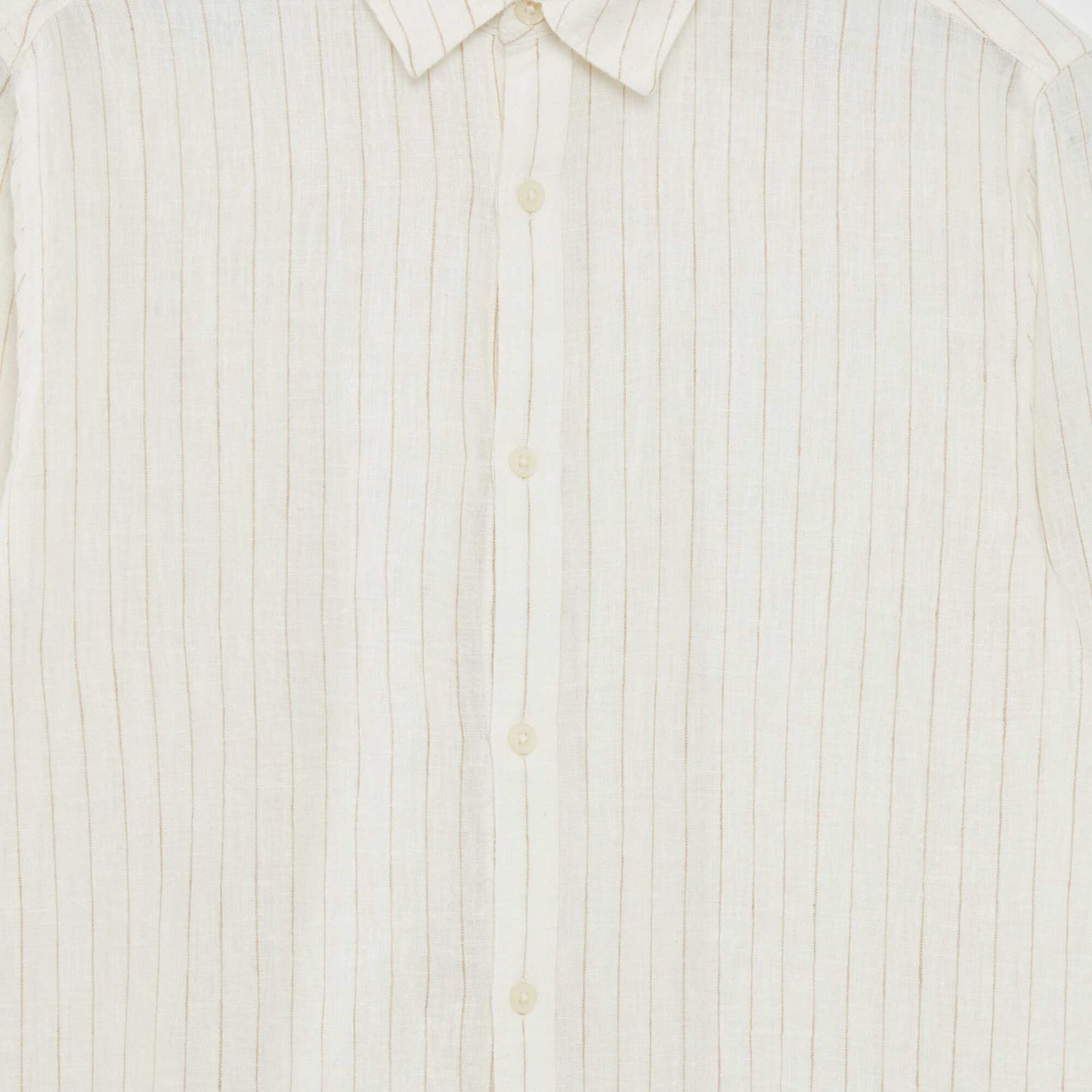 Striped shirt with linen WHITE