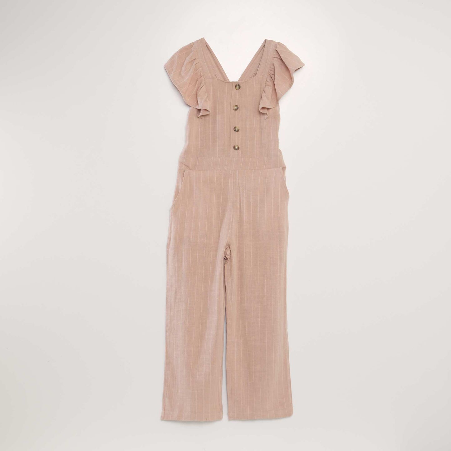 Checked linen dungaree trousers PINK