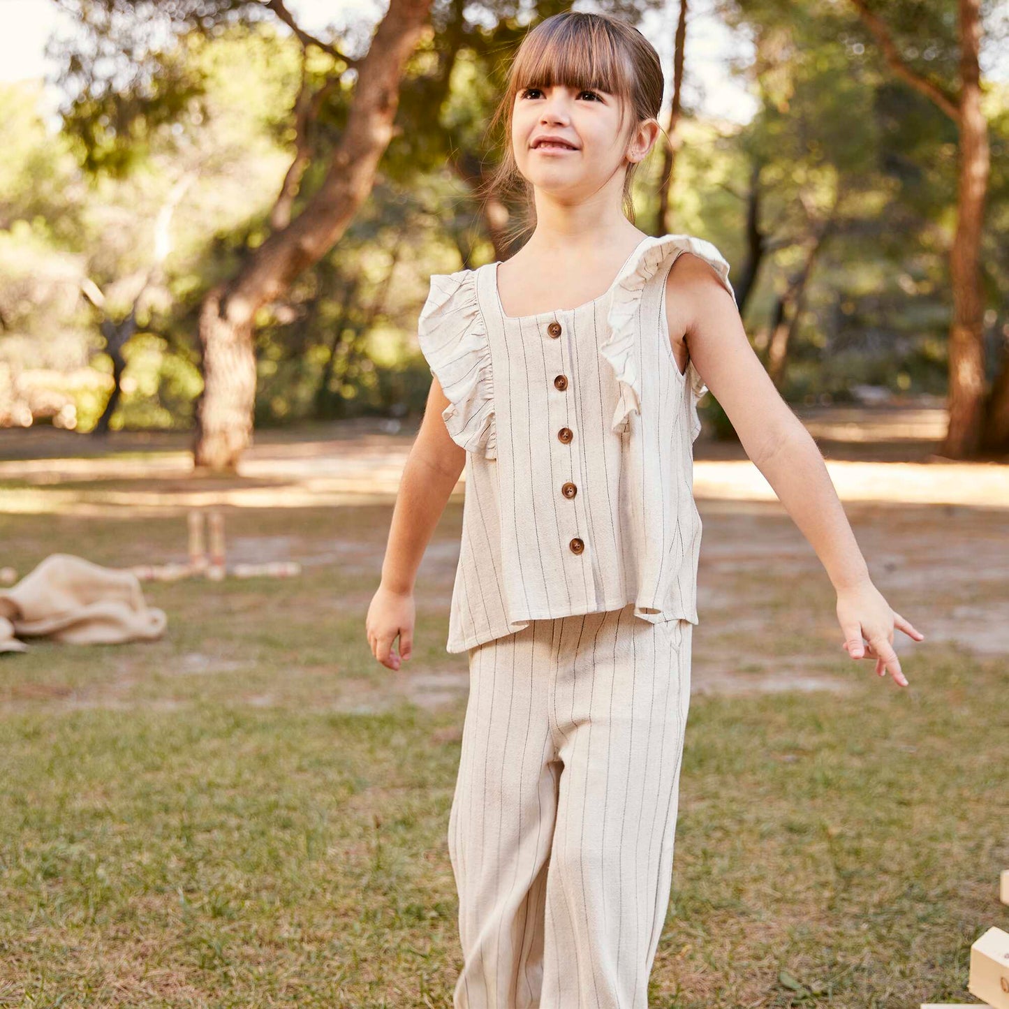 Light ruffled top BEIGE