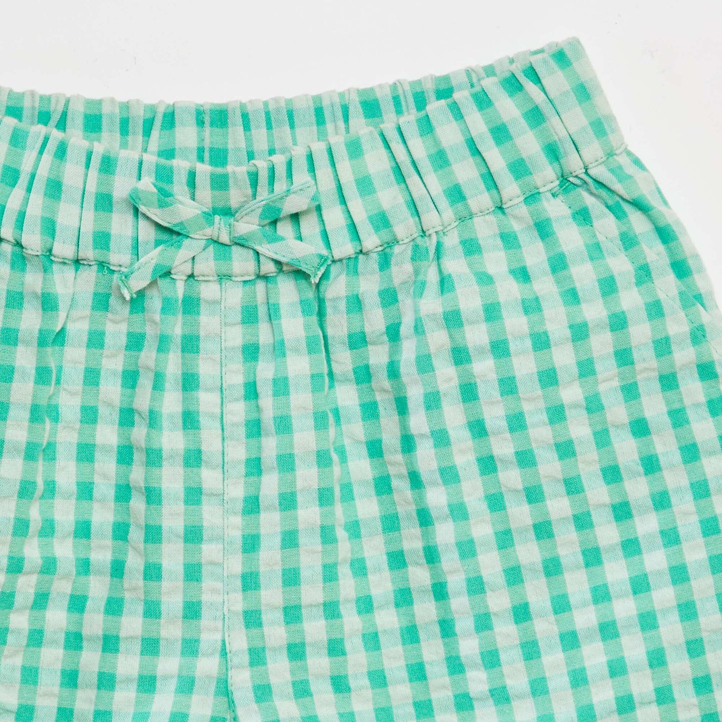 Checked waffled shorts GREEN