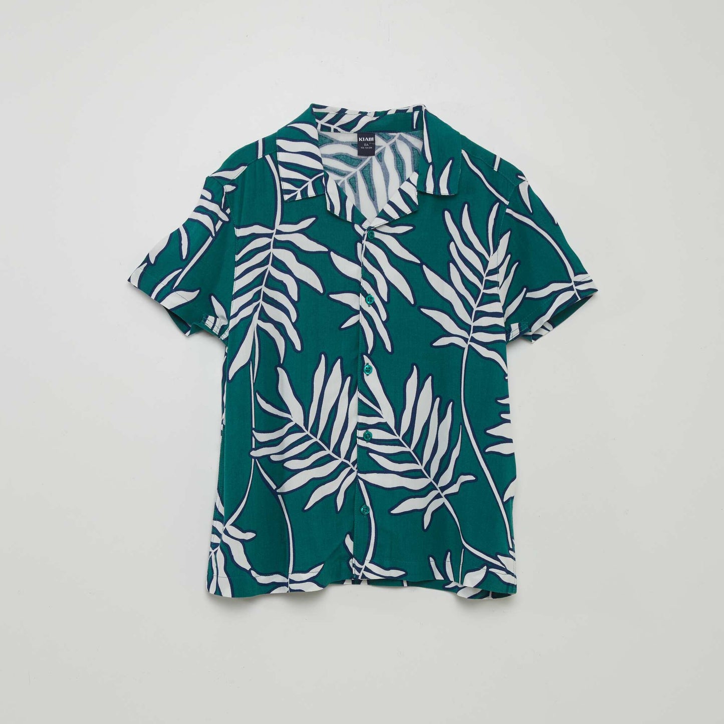 Printed short-sleeved blouse GREEN