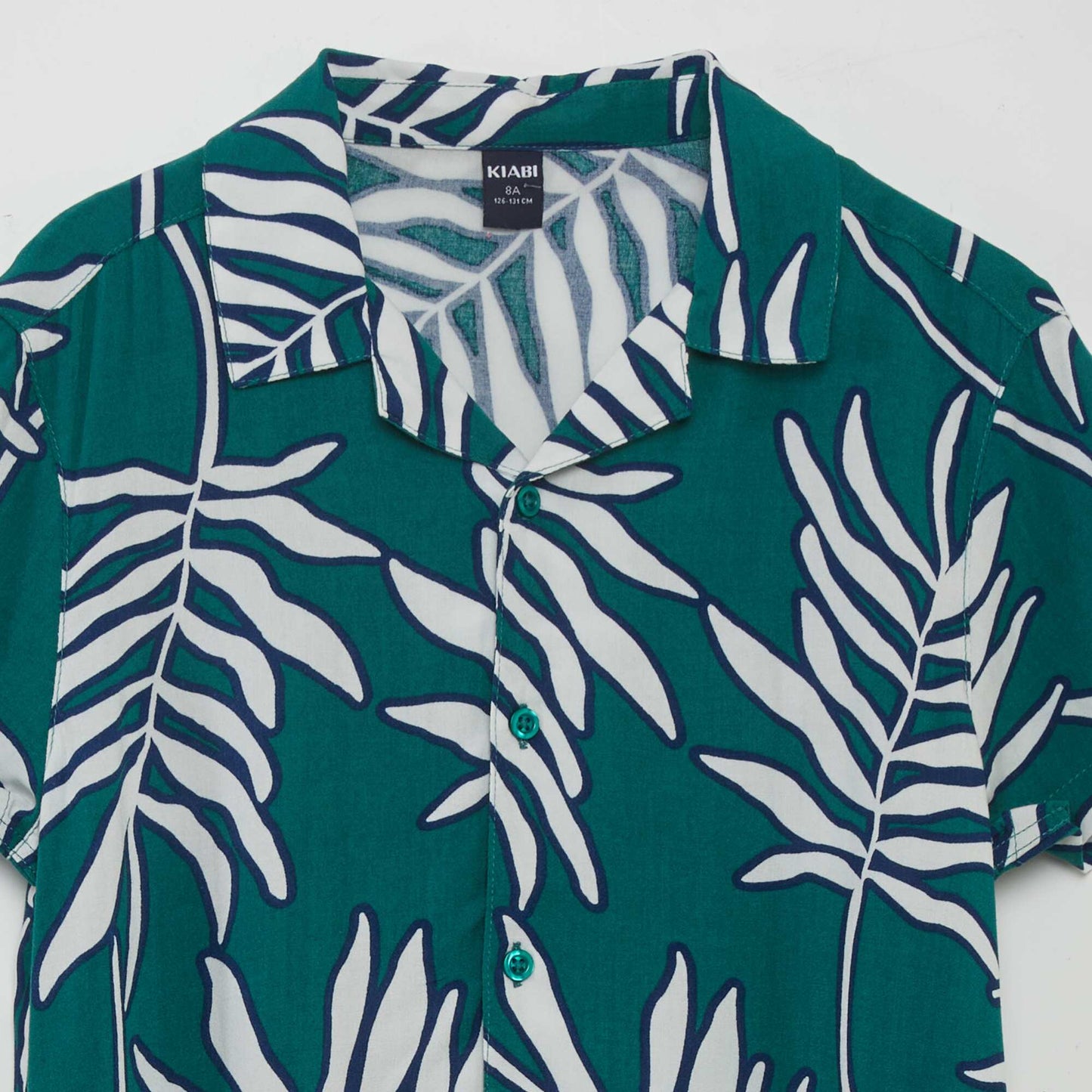 Printed short-sleeved blouse GREEN