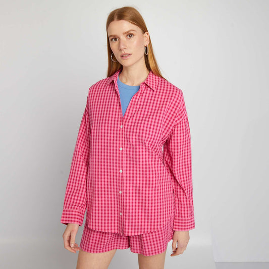 Gingham checked shirt PINK