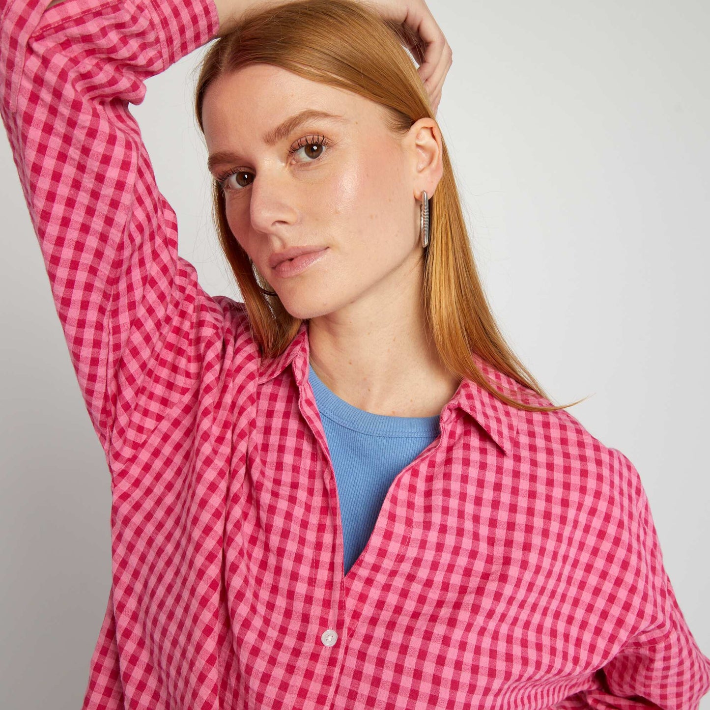 Gingham checked shirt PINK