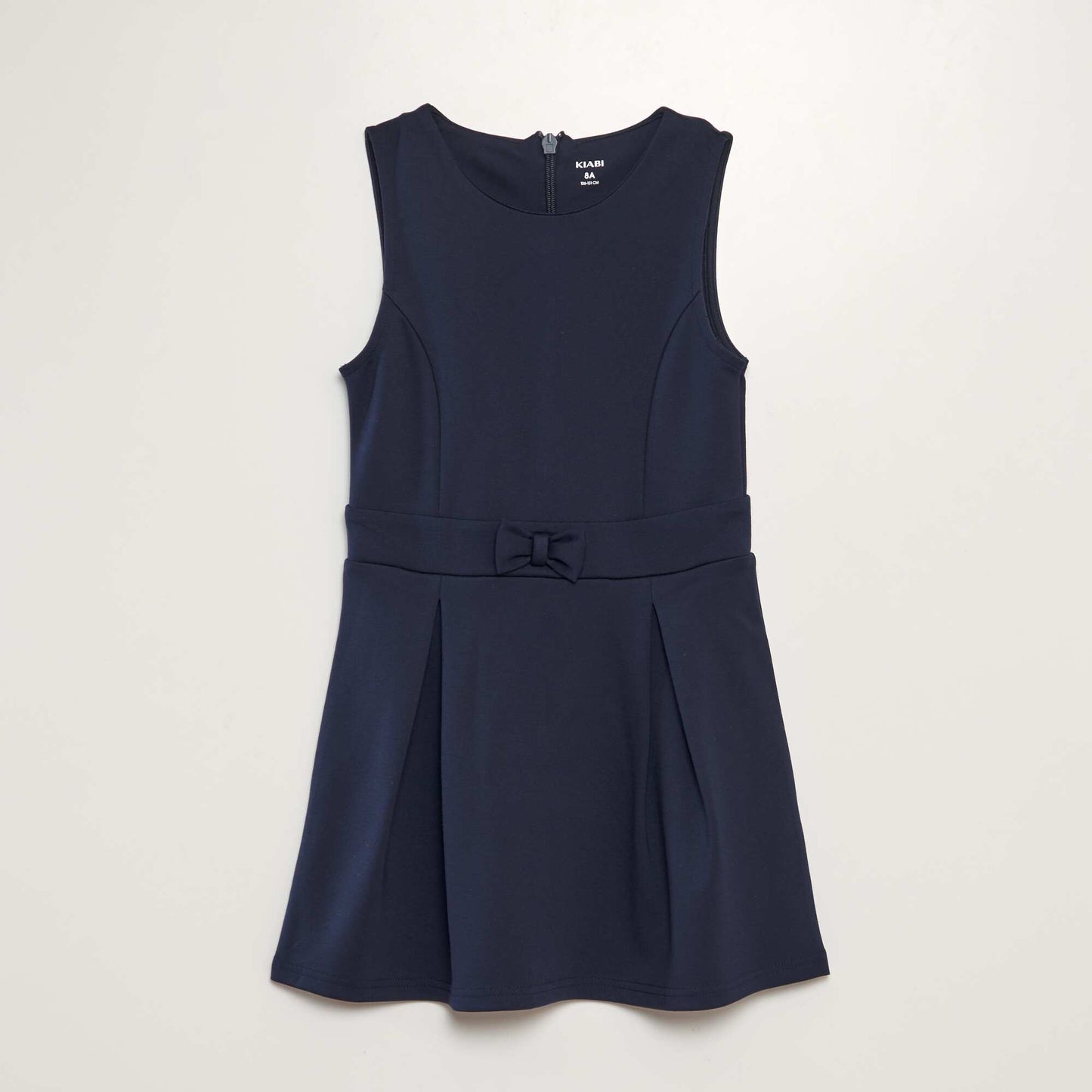 Pleated full-skirt dress blue