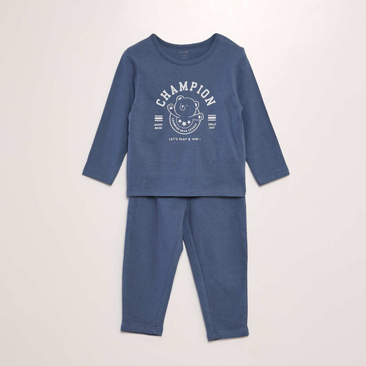 Two-piece printed long pyjamas BLUE