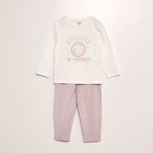 Two-piece printed long pyjamas WHITE