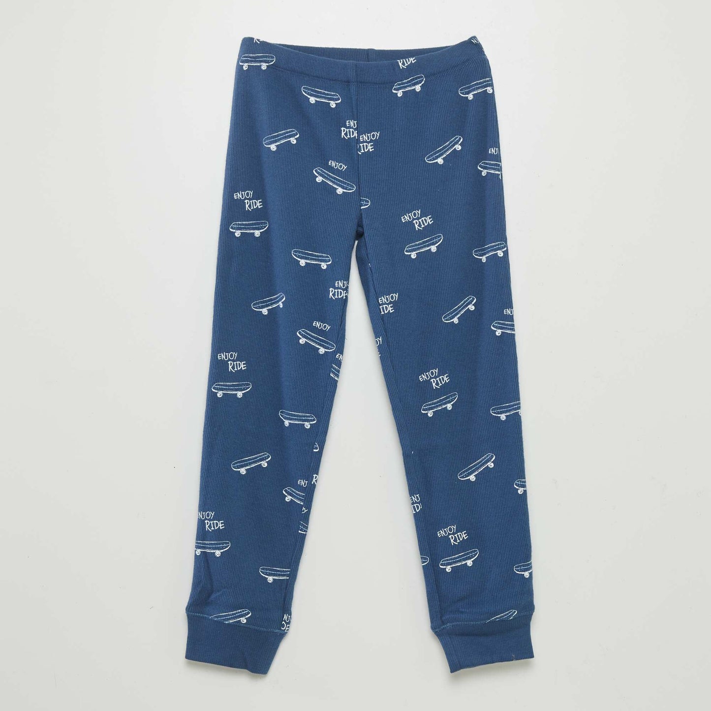 2-piece printed ribbed pyjamas BLUE