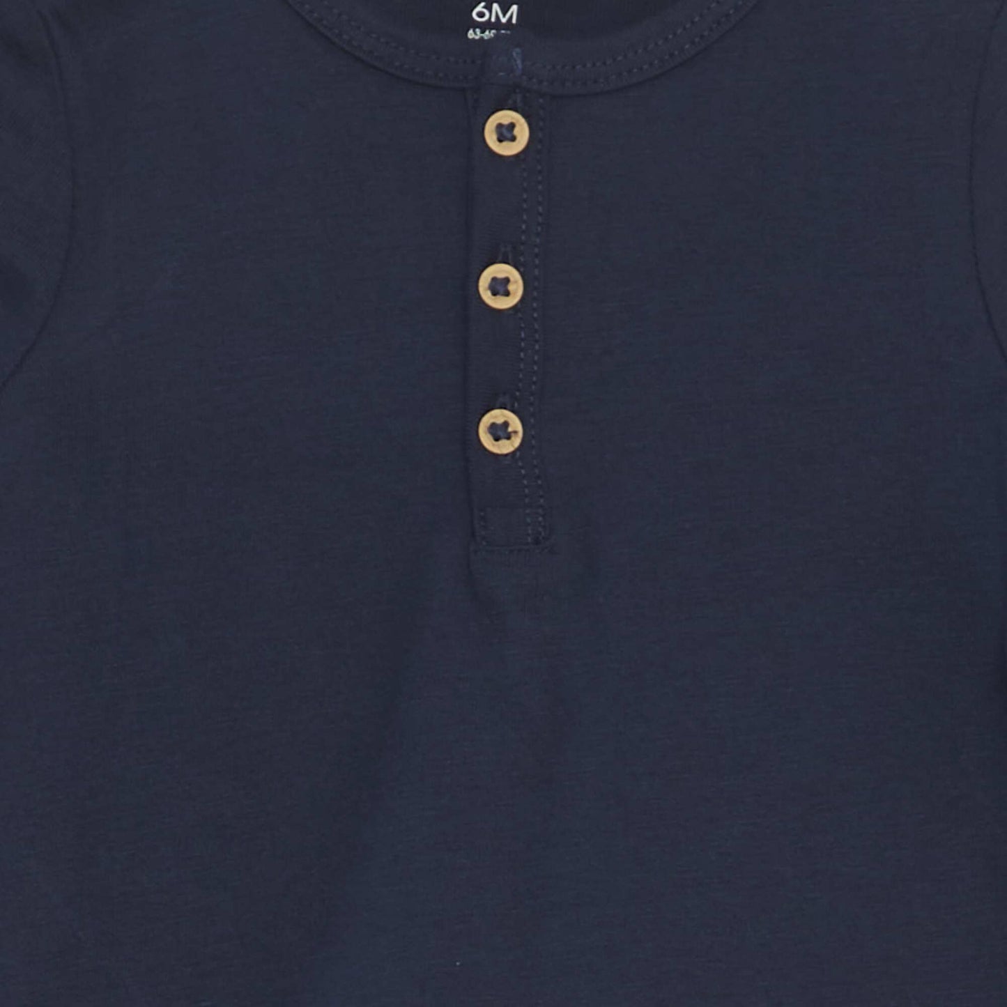 Long-sleeved T-shirt with Henley collar BLACK