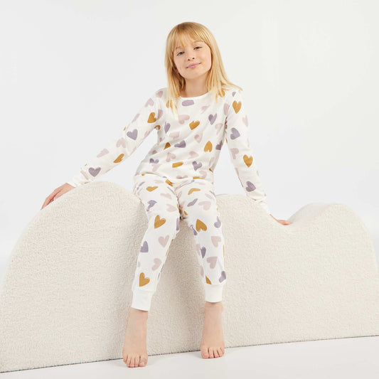 T-shirt + trousers long pyjama set - 2-piece set WHITE