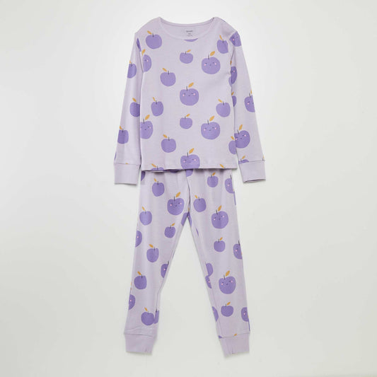 T-shirt + trousers long pyjama set - 2-piece set PURPLE