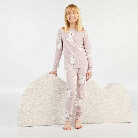 T-shirt + trousers long pyjama set - 2-piece set PINK