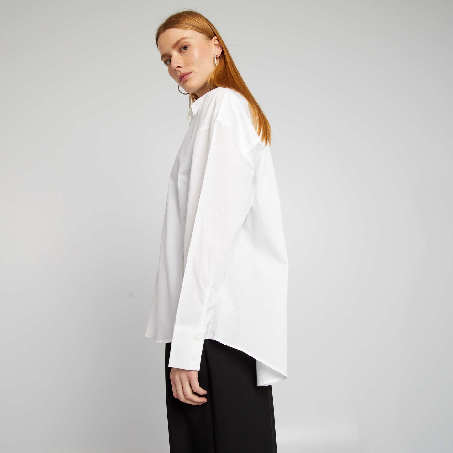 Basic poplin shirt white