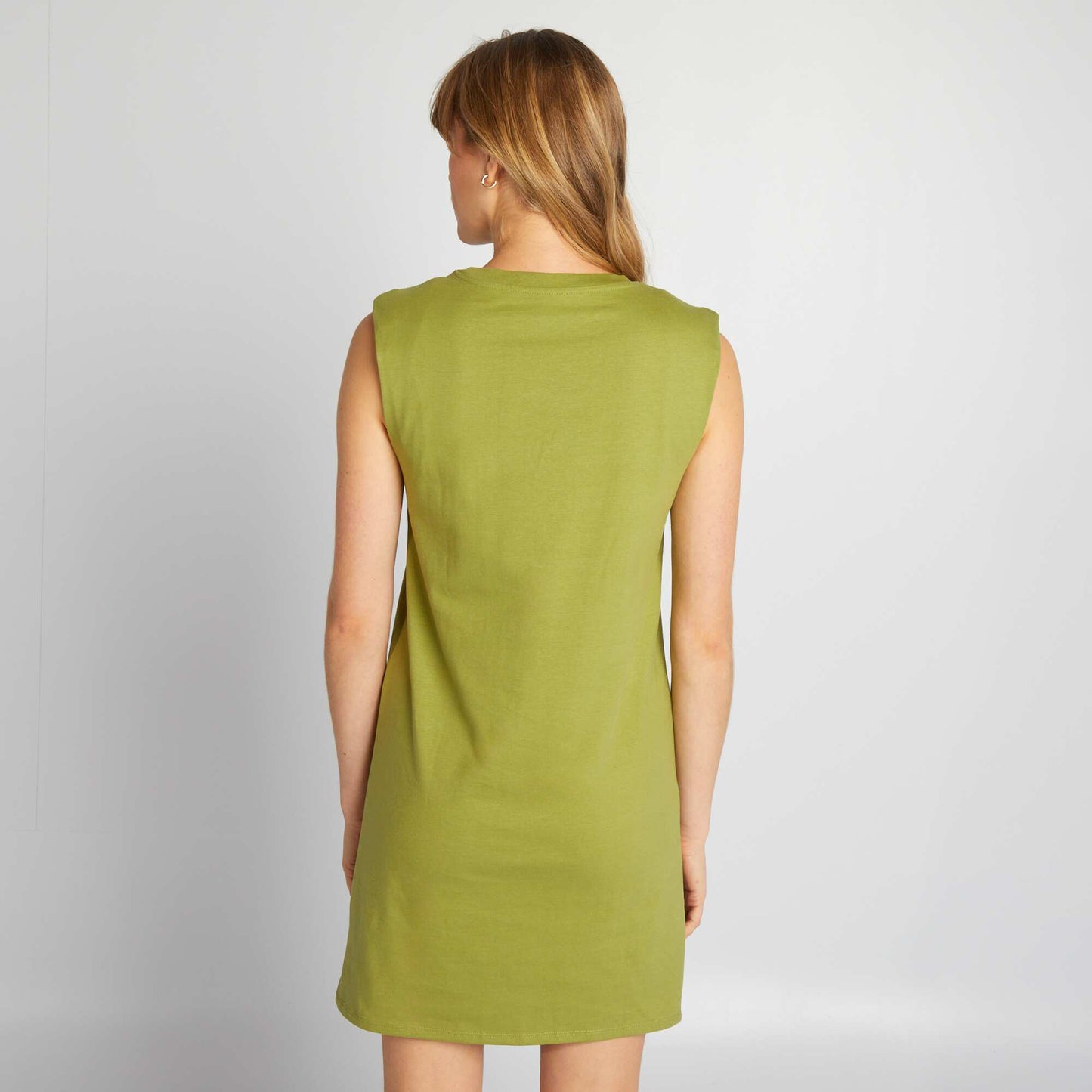Short dress with épaulettes GREEN