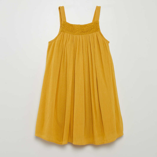 Flowing crepe dress YELLOW