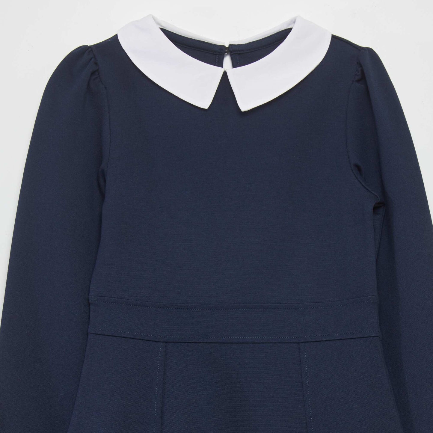 Pleated dress with Peter Pan collar blue