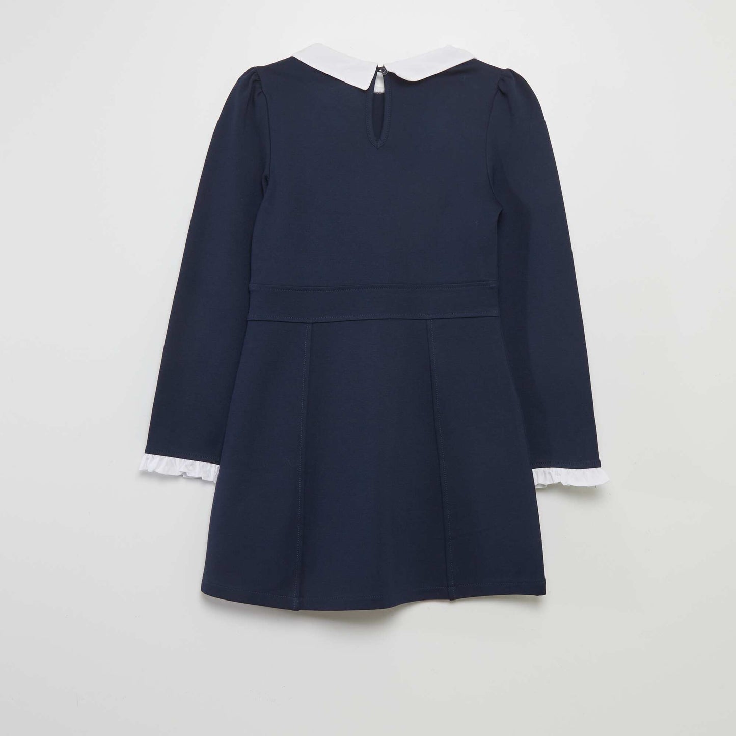 Pleated dress with Peter Pan collar blue