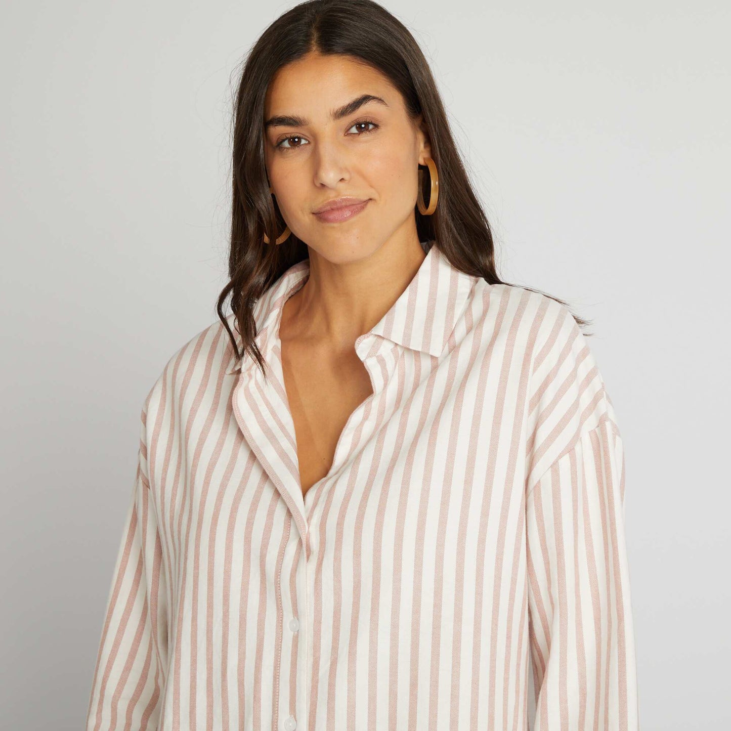 Striped Oxford shirt BEIGE