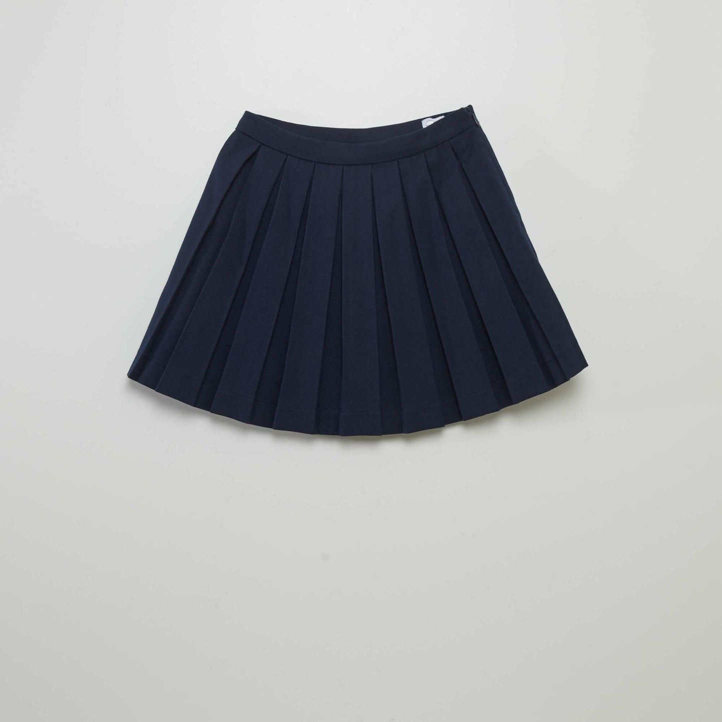 Pleated twill skirt blue