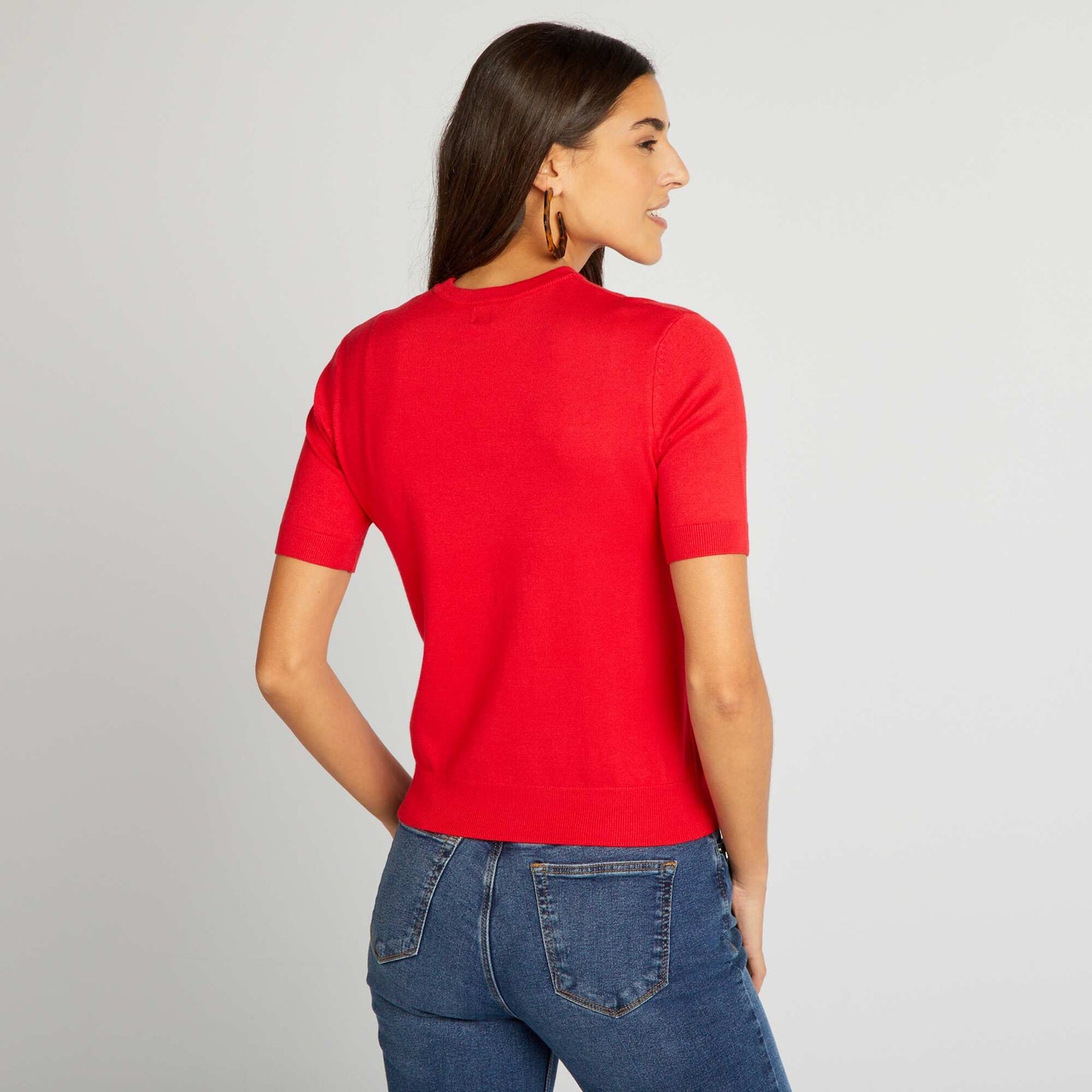 Short-sleeved sweater red