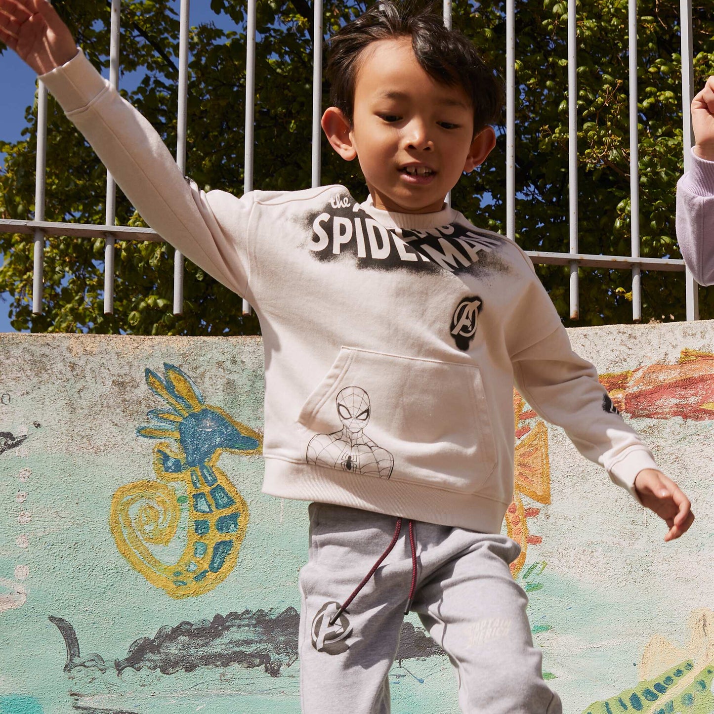 Spider-Man round-neck sweatshirt WHITE