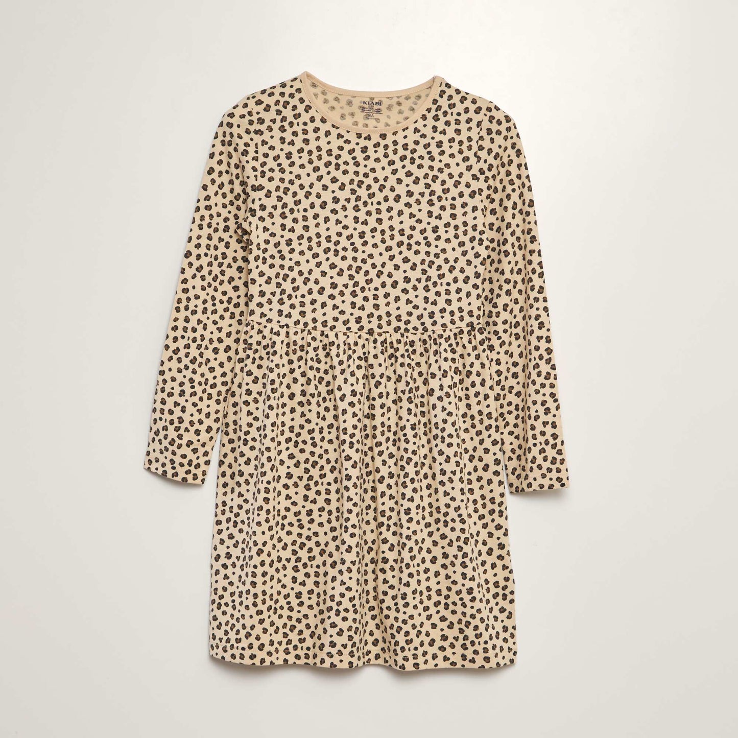 Jersey leopard print dress BEIGE