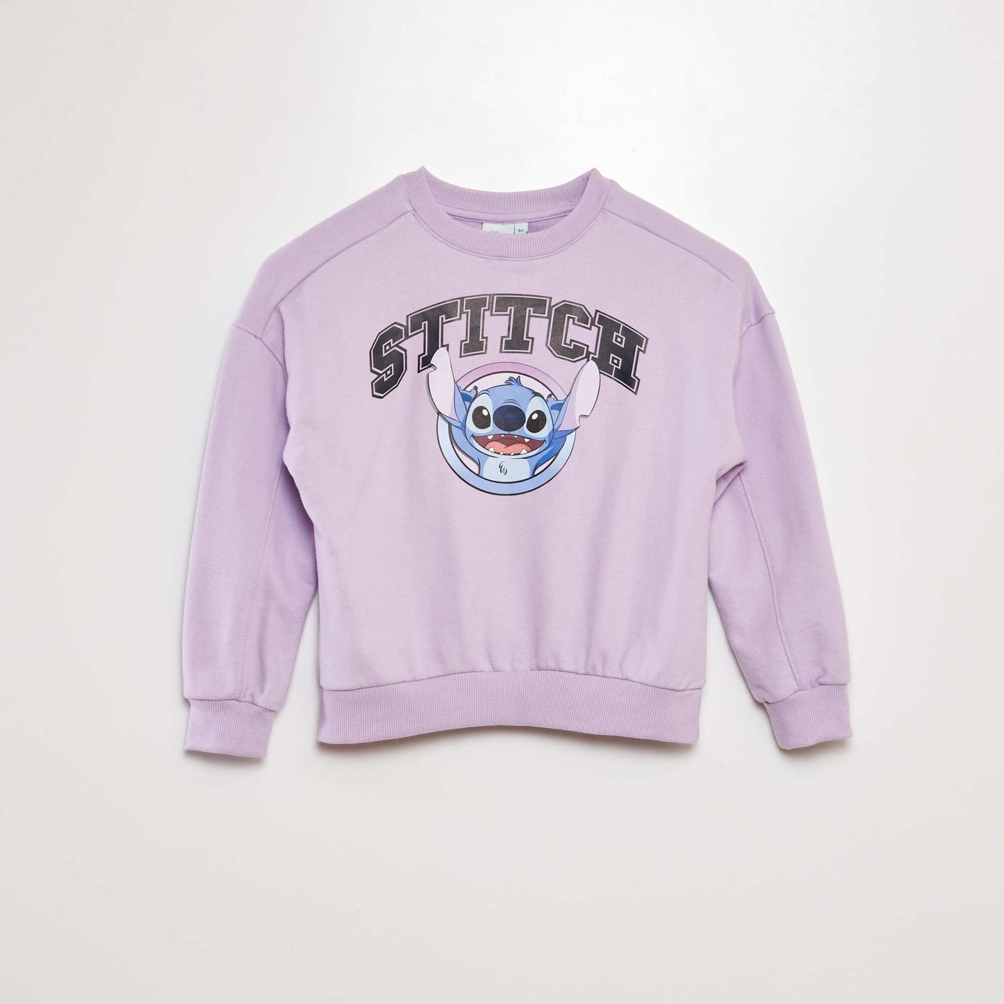 Stitch printed round neck sweatshirt PURPLE