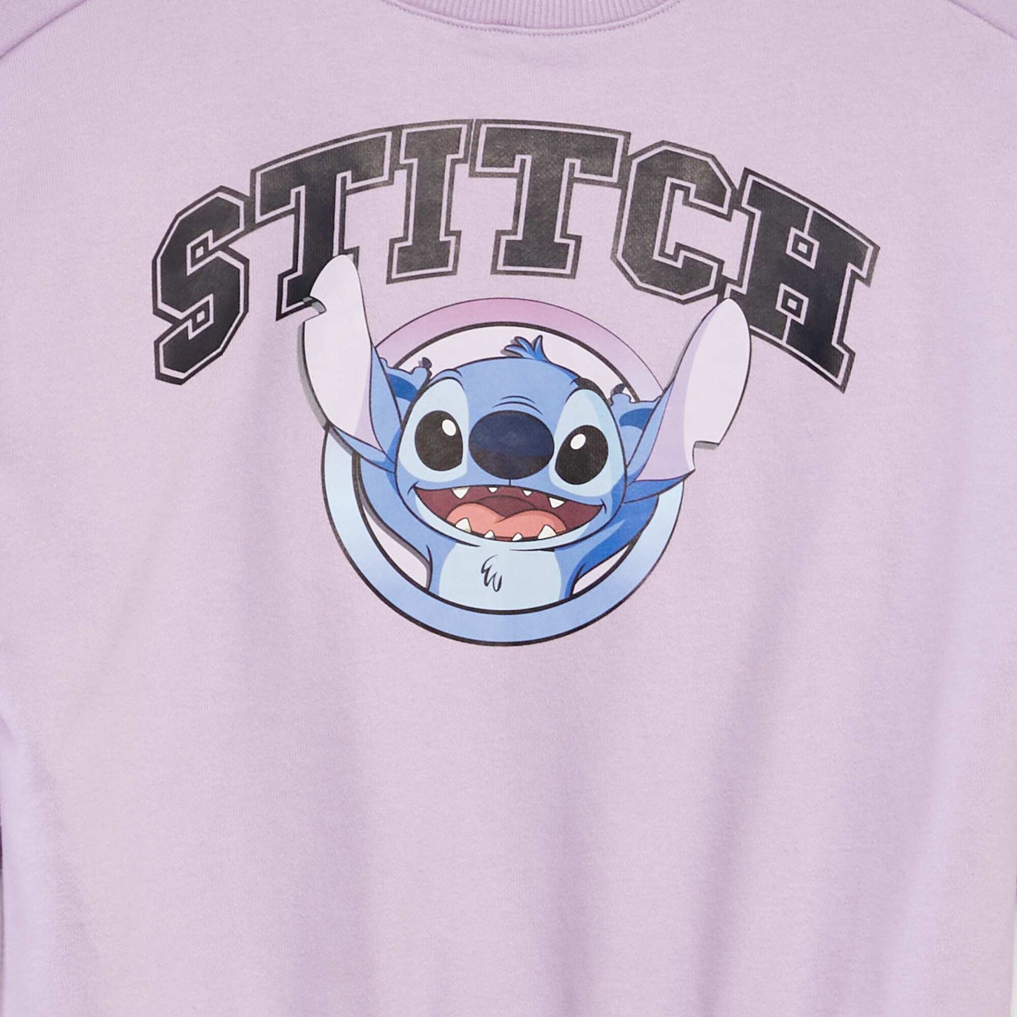 Stitch printed round neck sweatshirt PURPLE