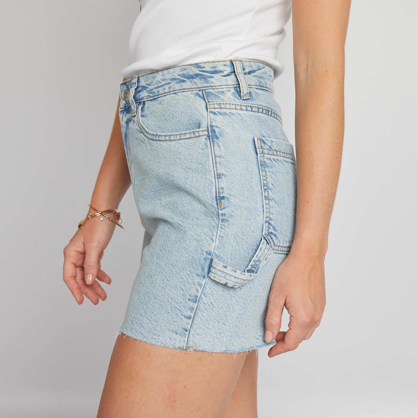 High-waisted shorts BLUE