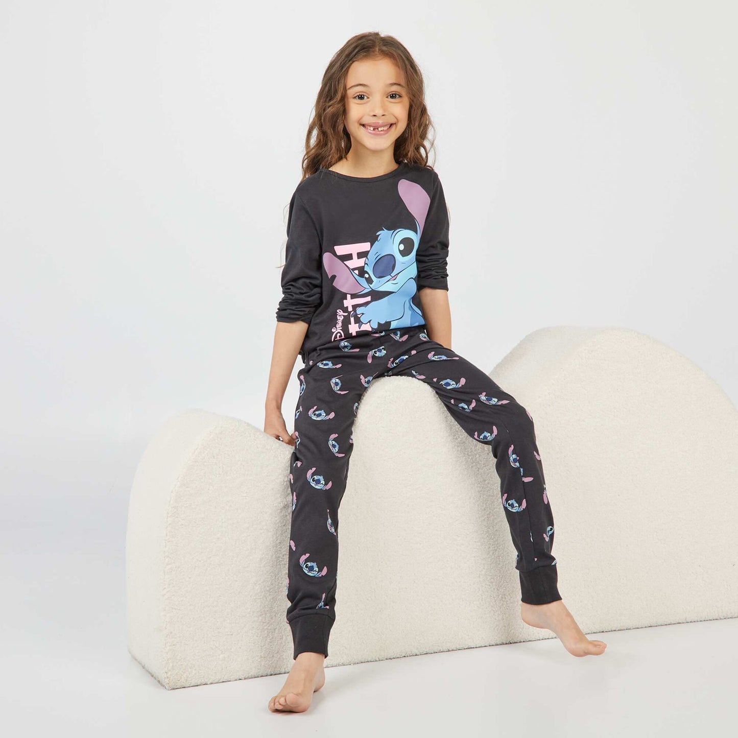 Stitch long pyjama set - 2-piece set GREY