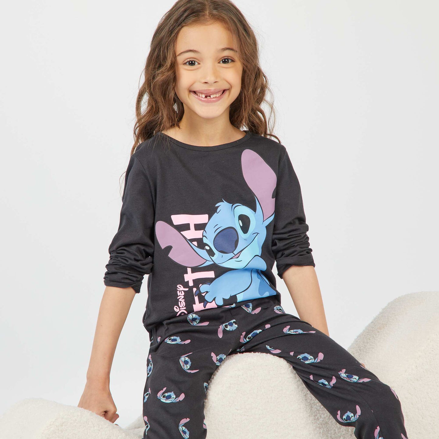 Stitch long pyjama set - 2-piece set GREY